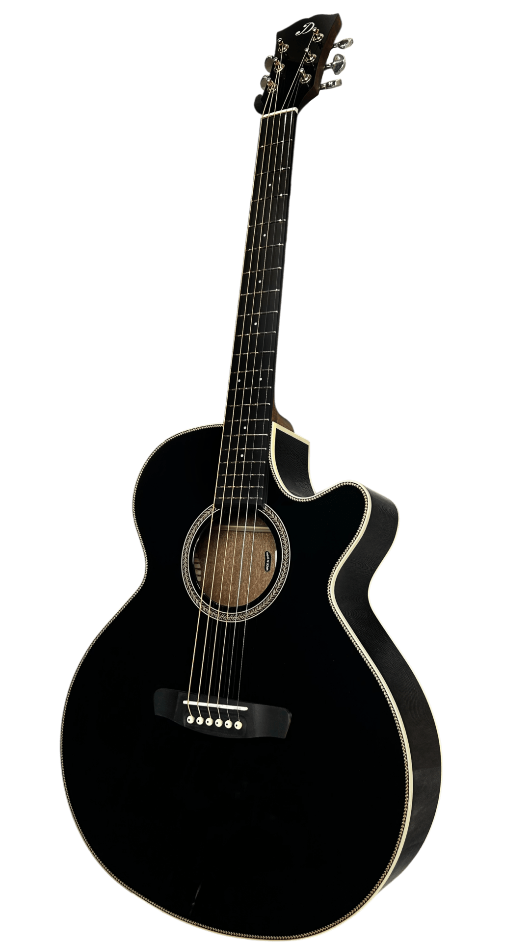 Dowina Rustica - Fichte Top Black / FG / Electronics / Grand Auditorium - Antique Serie