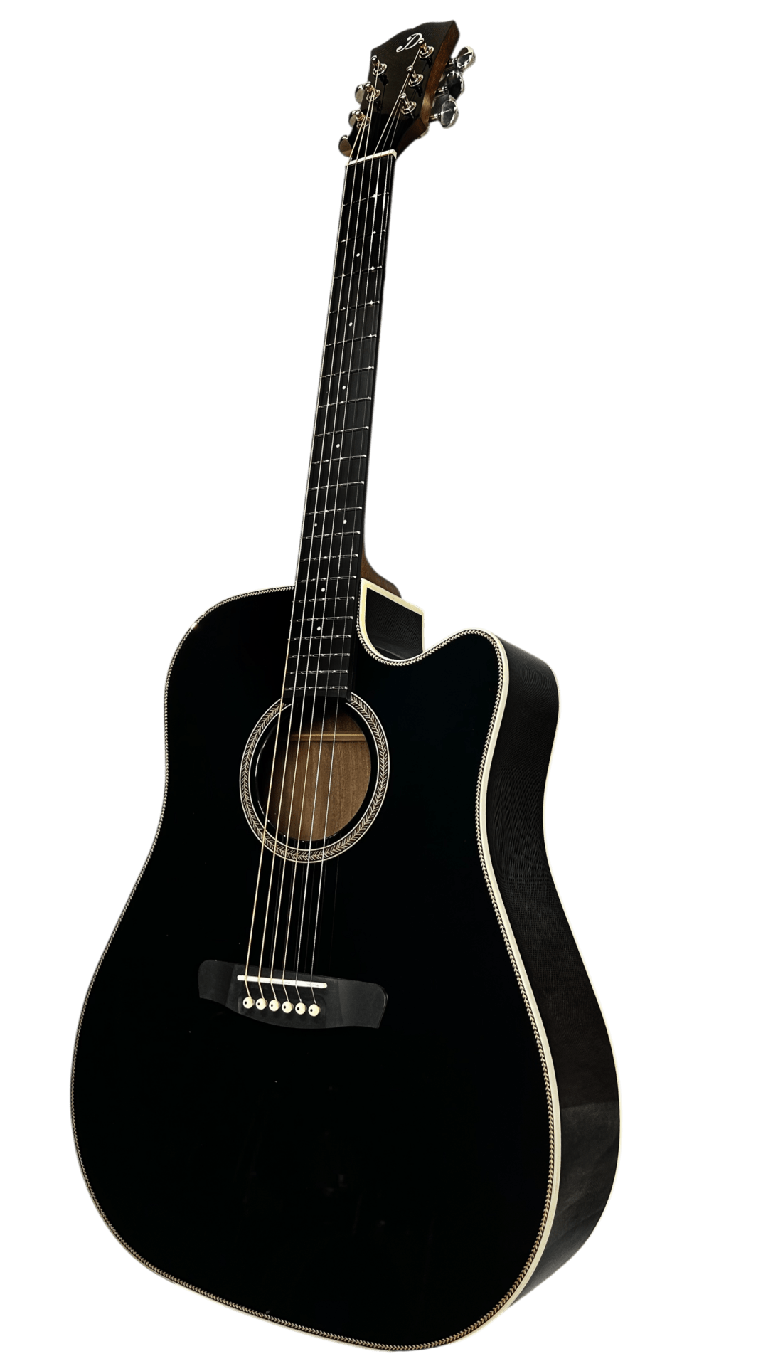 Dowina Rustica - Fichte Top Black / FG / Electronics / Dreadnought - Antique Serie